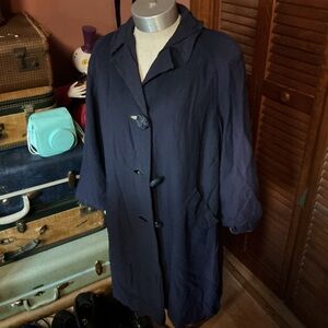 Vintage Navy Trench rain  Coat
